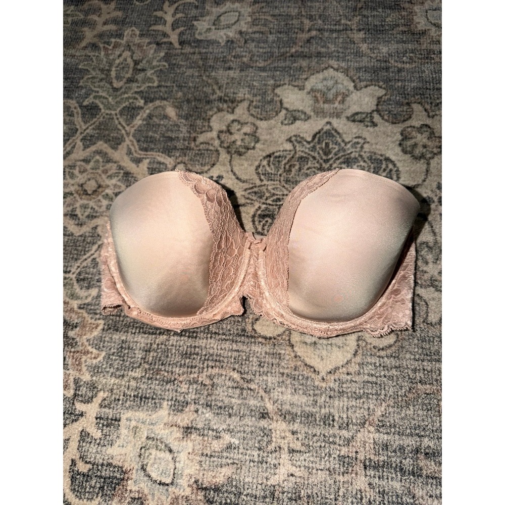 Victorias Secret Dream Angels Strapless Lace Bra Nude